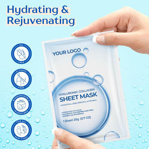 Masque facial en feuille d'acide hyaluronique et de collagène - Hydratant et raffermissant, éclaircissant et anti-âge pour tous types de peau - Product Image 2