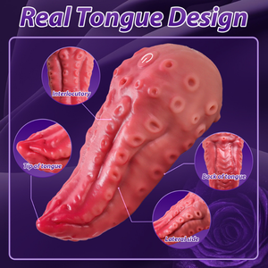 Vibromasseur point G en forme de langue réaliste 5 en 1 chauffage et 9 modes de vibration stimulateur clitoridien léchant vibrant jouets sexuels pour adultes - Product Image 3