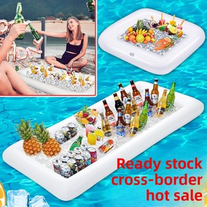 Porte-boisson gonflable en <span class=keywords><strong>PVC</strong></span> et plateau de bar de <span class=keywords><strong>piscine</strong></span> pour les fêtes de l'eau pour les radeaux de bain à vin glacé Matelas à eau - Product Image 2