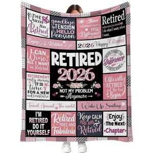 <b>Beige</b> Floral Retirement Quote Flannel Blanket <b>Throw</b> Blanket Nap Blanket Cozy Warm Super Soft for Winter Warmth Custom Print - Product Image 6