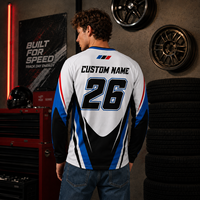 Maillot de course à manches longues personnalisé avec logo, couleurs contrastées, uniforme d'équipe de sport automobile, vêtements de pilote en gros