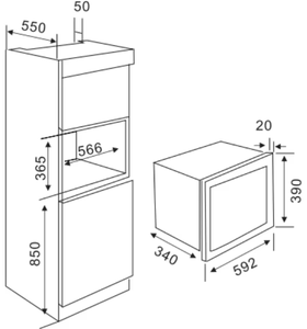 Réglage du dégivrage automatique 22L Contrôle électronique Four à <span class=keywords><strong>micro</strong></span>-ondes avec grill - Product Image 2