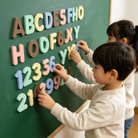 Boîte de rangement portable avec lettres magnétiques majuscules et minuscules, symboles mathématiques, aimants pour réfrigérateur, cadeau pour enfants