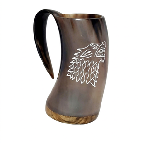Hot <b>Sale</b> 18oz Medieval Inspired Buffalo Horn Mug Food <b>Safe</b> Eco-Friendly Customized Logo Beer Tankard Quality Handicraft - Product Image 1