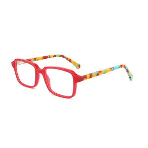 Square Fashion 2023 Mini Children Trendy Kids Glasses Boys Girls Thickness Acetate Frames Optical Eyeglass