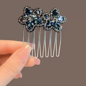 Pince à cheveux en strass faite à la main, peigne inversé pour coiffure, pince frontale, accessoire de tête, couronne, épingle à cheveux, pince à franges pour femme - Product Image 6