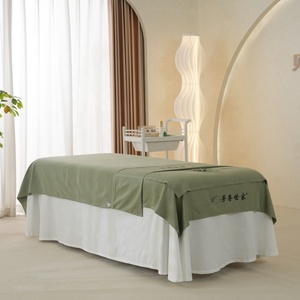 3pcs Avocado Green Microfiber Massage Table <strong>Sheet</strong> <strong>Set</strong> Includes Half <strong>Sheet</strong> Dust Cover and Massage Fitted or Flat <strong>Sheet</strong> - Product Image 4