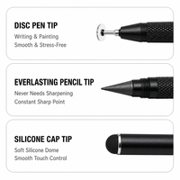 Stylet haute sensibilité pour tablette et téléphone, stylet capacitif passif pour écran tactile avec embouts disque et crayon, logo personnalisé OEM