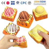 Jouet anti-stress souple en forme de carré de crème glacée, à remontée lente, en PU, à presser, pour enfants, pour jeu d'imitation de pâtisserie, vente en gros