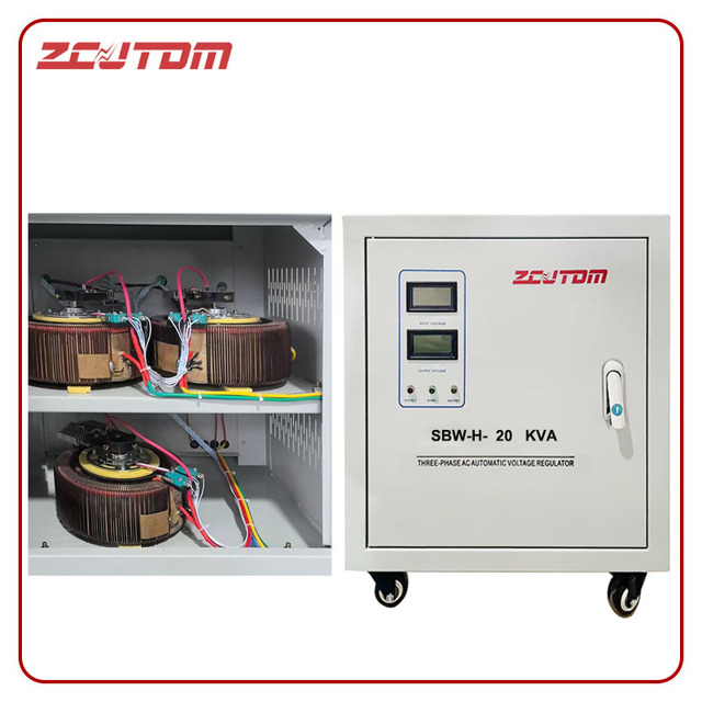 Three Phase Fully Automatic AC Voltage Regulator Voltage Stabilizer 20KVA Servo Motor Disc SBW-H-20KVA