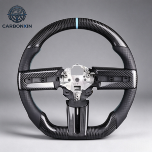 Volant de voiture personnalisé en fibre de carbone forgée chromée pour Ford Mustang GT S650 Ecoboost S550 2014 2013 2012 2011 2010 - Product Image 1