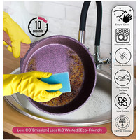 Revêtement en marbre antiadhésif en aluminium moulé sous pression robuste Ensembles d'ustensiles de cuisine Ensemble de casseroles et poêles avec couvercle en verre