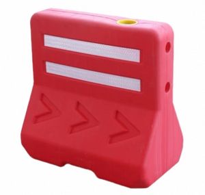 Stok mevcut PE malzeme su dolu trafik bariyeri üç delik ok plastik yol güvenlik bariyeri - Product Image 1