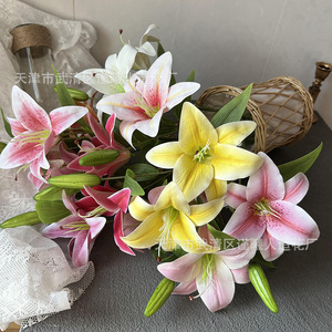 Fleurs artificielles en soie Jinxi 3D Lily, 65 cm, simulation de fleurs, décoration de la maison, accessoires de mariage - Product Image 3