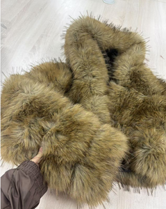 Cappotto in Pelliccia Sintetica Taglia <span class=keywords><strong>S</strong></span>-8XL per Donna, Giacca Invernale Corta con Maniche Lunghe, Felpa con Zip in Finta Pelliccia di Volpe - Product Image 3