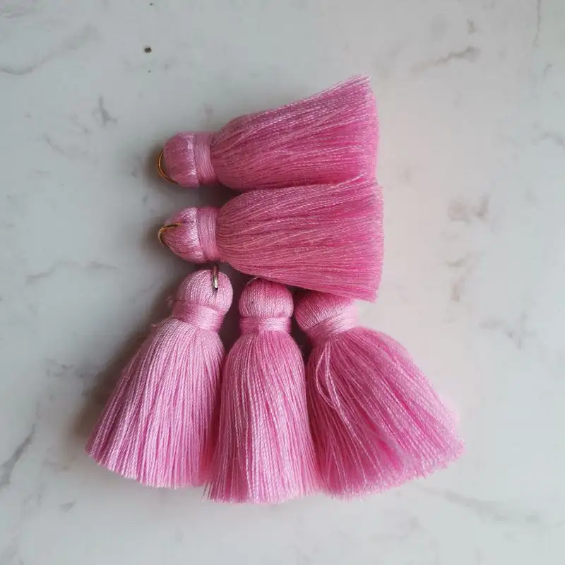 NANA free sample 700 colors large cotton tassels ,low moq custom pink 3.5cm cotton tassel