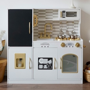 Juguetes de Cocina de Madera <span class=keywords><strong>Blanca</strong></span> con Detalles Dorados para Niños y Niñas, Regalo de Cumpleaños - Product Image 4