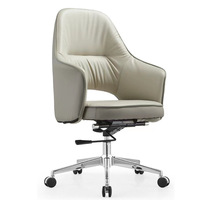 Chaise de bureau exécutive moderne en cuir de haute qualité, inclinable, réglable en hauteur, avec siège pivotant, cadre en métal et accoudoirs