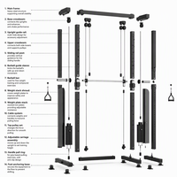 Station multifonctionnelle commerciale : Machine Smith, Crossover à câbles, Power Rack, Pile de poids sélectionnable – Équipement de gym
