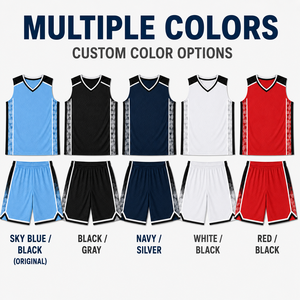 Custom gemaakte jeugdbasketbaluniform, V-hals jacquard mesh sleeveless jersey shorts set voor junioren basketbalcompetities - Product Image 6