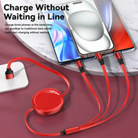 Câble de charge rétractable pour téléphone HYTO 3-en-1 100W à charge rapide avec logo personnalisé, petit cadeau multifonctionnel