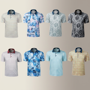 Liquidation – Chemises de <span class=keywords><strong>golf</strong></span> respirantes à manches courtes pour hommes, séchage rapide, motif imprimé numérique intégral, sublimation PDF 50+ - Product Image 3