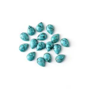 Natural Turquoise Gems Custom Cut Size Shape Wholesale High Quality Pear Cut Loose Cabochon Gemstones Turquoise Stone