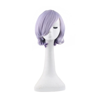 Perruque de cosplay Tokyo Ghoul Touka Kirishima, cheveux synthétiques courts violet résistant à la chaleur, perruques de costume de personnage d'anime pour adultes