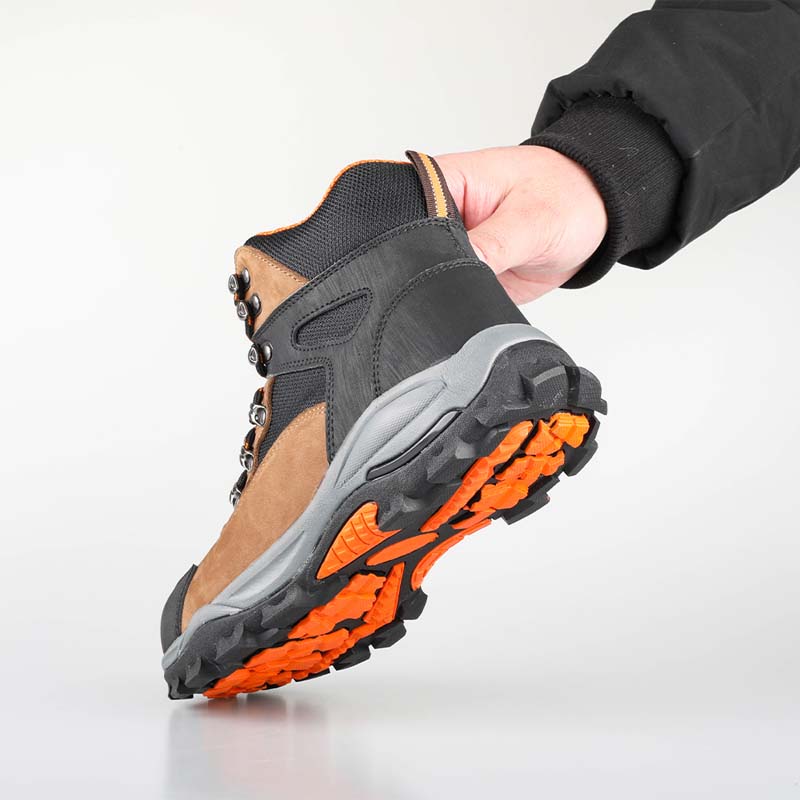 zapatos de trabajo high quality low cut hkaki genuine leather shoelaces safety boots with EVA and rubber outsole for men