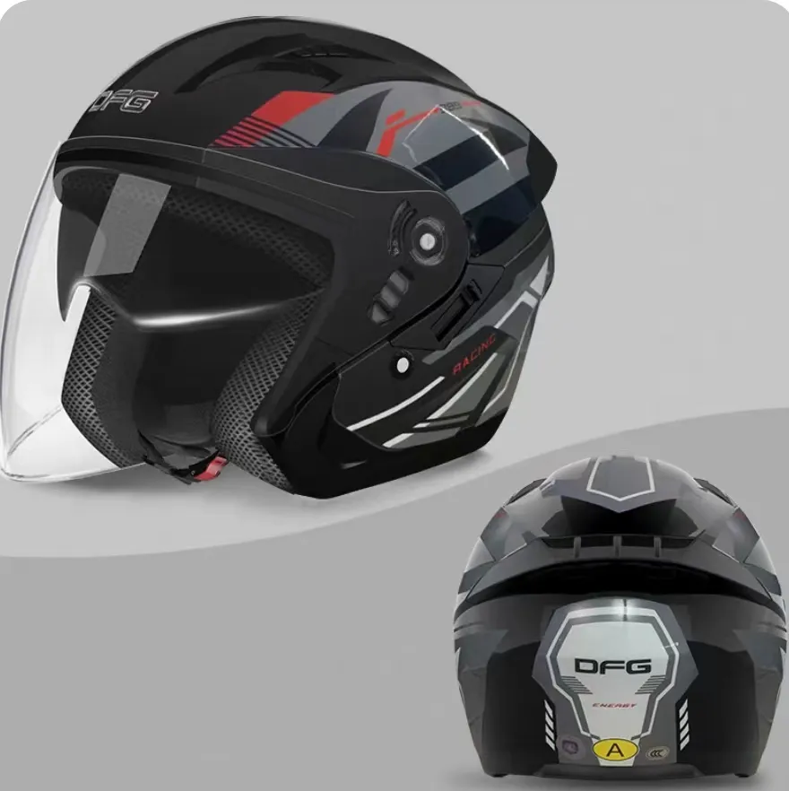 2024 New miễn phí biểu tượng tùy chỉnh Dot tiêu chuẩn ABS Chất liệu kép Visor Moto Mũ bảo hiểm xe máy nửa mặt Mũ bảo hiểm