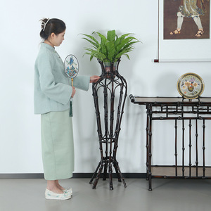 Bamboo Vase Plant Stand Irregular Shape Standing Type For Living Room Home Decor Flower Pot Rack - Product Image 4