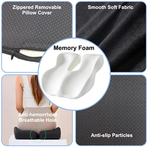 <span class=keywords><strong>Coussin</strong></span> <span class=keywords><strong>de</strong></span> siège orthopédique en mousse à mémoire <span class=keywords><strong>de</strong></span> forme pour voiture et bureau, haute densité pour soulagement du coccyx et <span class=keywords><strong>de</strong></span> la sciatique, support dorsal respirant - Product Image 6