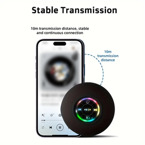 Altavoz Bluetooth para Ducha <span class=keywords><strong>con</strong></span> Luces RGB, Impermeable, Sonido Estéreo Inalámbrico, Soporte <span class=keywords><strong>con</strong></span> Ventosa para Baño, Piscina, Hogar y Exteriores - Product Image 4