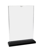 Support d'affichage de poster de bureau en acrylique transparent en forme de T, format A7, avec logo personnalisé, OEM, support de carte de table en plastique de haute qualité pour affiches artistiques