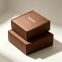 Boîte cadeau cosmétique marron personnalisée avec logo, emballage à rabat pour pots en verre, boîte pliable en carton ondulé avec insert en EVA
