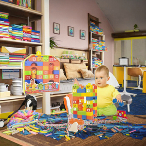 Các loại màu sắc <span class=keywords><strong>DIY</strong></span> giáo dục bé xây dựng khối thiết lập nhựa <span class=keywords><strong>DIY</strong></span> lắp ráp phong cách với khối - Product Image 2