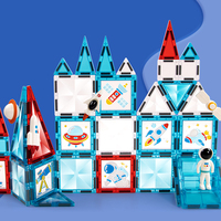 Juegos de construcción 3D DIY Unisex, bloques de construcción magnéticos, azulejos de plástico educativos para niños, modelos de aprendizaje, estilo
