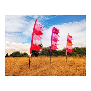 Оптовая продажа на заказ 100% полиэстер перо флаг открытый большой летающий декоративный красочный баннер Бали фестиваль флаг