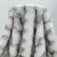 Tissu en fausse fourrure de vison imprimé, peluche de luxe à poils longs, matière en fausse fourrure 100 % polyester à motif dragon pour manteaux et vestes d'hiver
