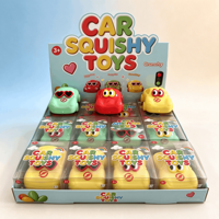 Jouets anti-stress souple en TPR pour voiture, jouets sensoriels craquelaux pour enfants, cadeaux de fête, vente en gros, boîte de Noël colorée, lot de 12 pièces