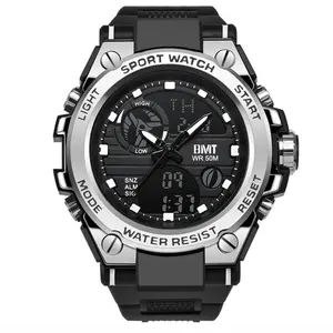 Relógio esportivo de plástico para homens, relógio digital com pulseira de plástico à prova d'água