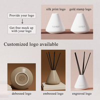 Bouteilles de diffuseur à roseaux en céramique vides personnalisées OEM, écologiques, pour décoration de luxe et cadeau