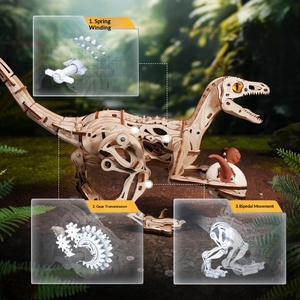 <span class=keywords><strong>ROKR</strong></span> Raptor Dinosaure Mécanique, Cadeau pour Garçon, Fille, Modèle DIY Fait Main, Jouet Anniversaire, Coffret Cadeau - Product Image 3