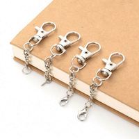 Porte-clés accessoires en vrac mousqueton fermoir porte-clés avec chaîne anneau chien boucle crochet breloques pour la fabrication de bijoux bricolage porte-clés en métal