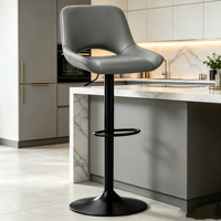 Chaises de bar pivotantes réglables en hauteur, design nordique élégant et coloré, revêtement en cuir, design populaire