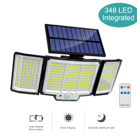 348 LED lumière solaire PIR capteur de mouvement lampe solaire extérieure IP65 étanche applique murale solaire alimenté par la lumière du soleil jardin réverbère