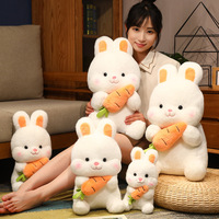 Dessin animé lapin peluche jouet mignon carotte Figural peluche Super doux pondéré soulagement du Stress pour les filles cadeau d'anniversaire ODM