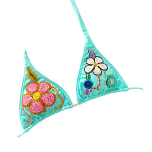 Женская сексуальная одежда, популярный женский комплект купальных костюмов, Трусики с высокой талией, вышитое бикини с блестками на заказ, женский бюстгальтер-бикини с бисером - Product Image 3