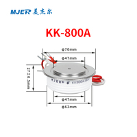 Thyristor Pengalih Cepat Cembung Datar Tebal 1600V KK800A KK1000A KK1200A Perangkat Semikonduktor SCR Kecepatan Tinggi