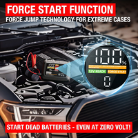 Démarreur de batterie portable multifonction 8-en-1 PRO pour moto, camion, voiture, avec batterie externe et compresseur de gonflage 12V 3400A 16000mAh
